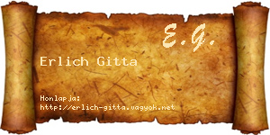 Erlich Gitta névjegykártya